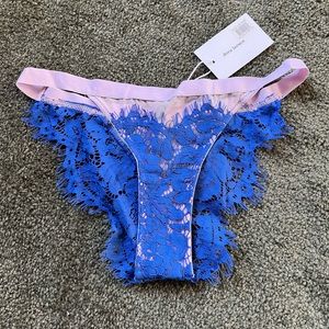 Dora Larsen Astrid tinga blue and lilac lace underwear panties xs